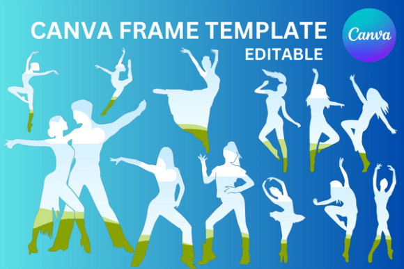 10 Dance Silhouettes: A Versatile Canva Frame Set