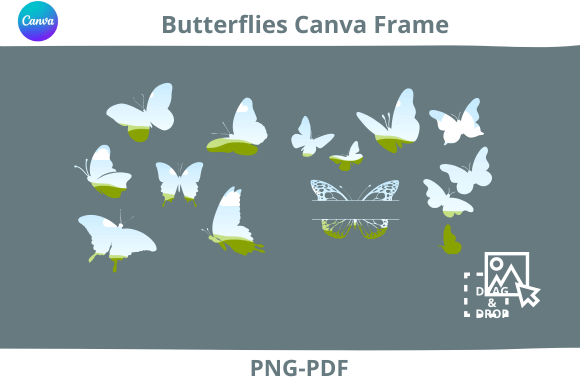 Butterflies Canva Frame Template: Design Freedom