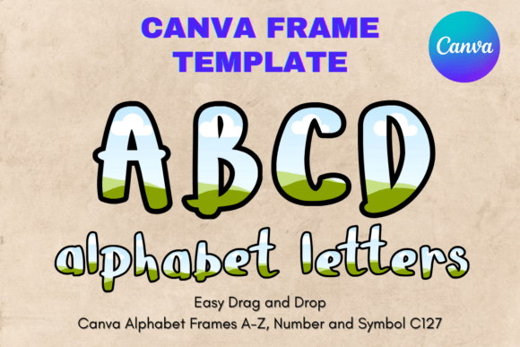 Canva Letters Frame Alphabet Template127: Custom Sublimation Letters