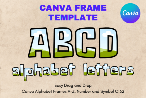 Canva Letters Frame Alphabet Template132: Modern Typography for Designers