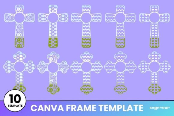 Cross Monogram Canva Frames Bundle: Elevate Your Designs