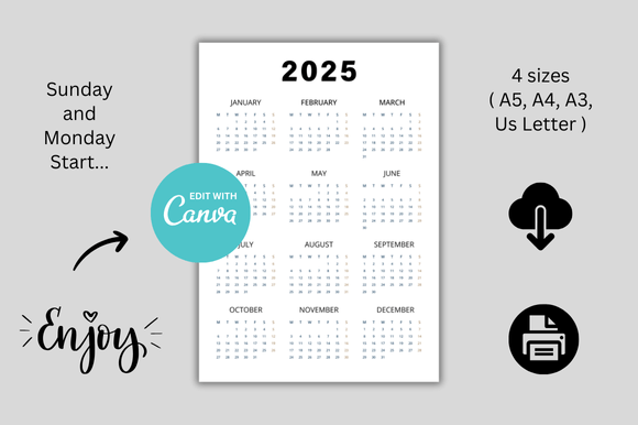 Design Your 2025 Calendar Canva Editable with Ease