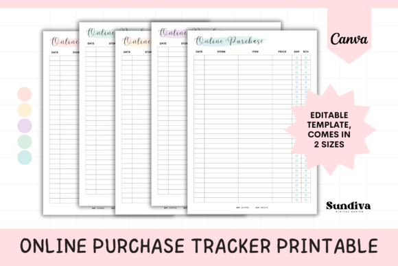 Editable Online Purchase Tracker: Organize Your Shopping
