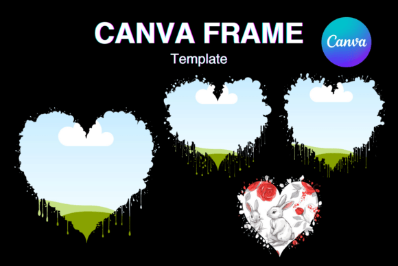 Heart Drip Canva Frame: Create Romantic Valentine Graphics