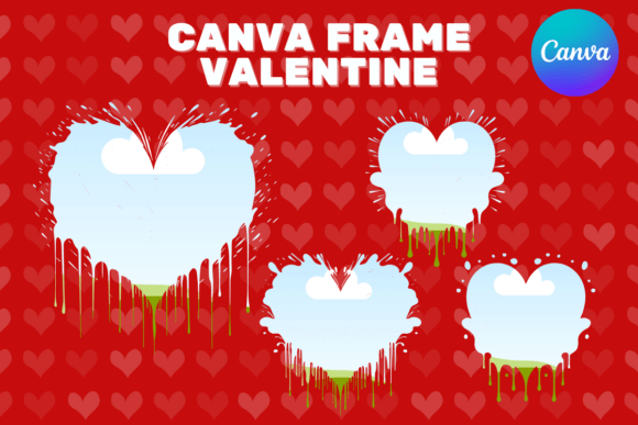 Heart Drip Canva Frame Template Effect_4: A Creative Design Asset