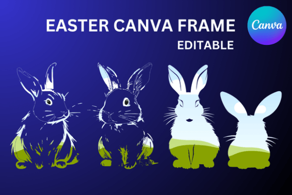 Rabbit Canva Frame Bunny Template for Spring Projects