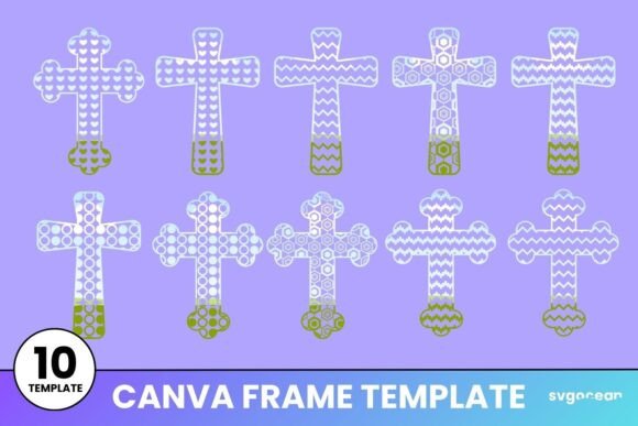 Religious Cross Canva Frames Bundle: Simple Design for Meaningful Projects